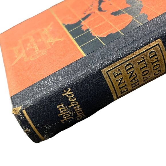 John Steinbeck "Eine Hand Voll Gold" Hardcover Quarter Leather 1953 Edition Germ - Picture 3 of 7